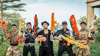 Alpha Nerf War  Two Alpha Warriors Use Nerf Guns fight Dr Lee Crazy Gang In Abandoned House [upl. by Harlow]