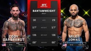 Cody Garbrandt vs Miles Johns  highlights before the match [upl. by Oironoh441]