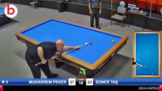 SONER TAŞ vs MUHARREM PEKER  3 Cushion Billiards Championship STAGE 2 A 2024 ANKARA [upl. by Dodge]