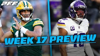 Packers vs Vikings Week 17 Game Preview  PFF [upl. by Oijile]