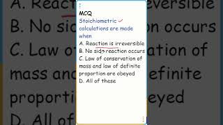 Stoichiometric calculations are made when [upl. by Gilberta]