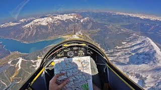 STRECKENFLUG mit WINDENSTART  Ka8  LOWI  Innsbruck  Tiroler Alpen [upl. by Shannan]