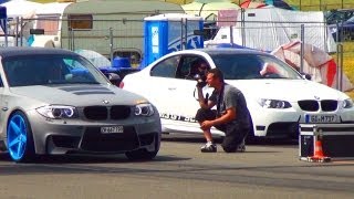 BMW M3 E92 vs BMW 1er M Coupe Drag Race 14 Mile Viertelmeile Acceleration Beschleunigungsrennen [upl. by Imuya]