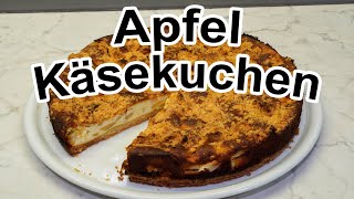 Apfel Quarkkuchen mit Streuseln und Magerquark [upl. by Arinayed]