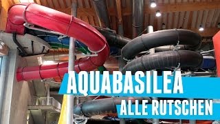 Alle Rutschen im Aquabasilea  EPIC WATER RIDES at Aquabasilea Switzerland [upl. by Esiuolyram]