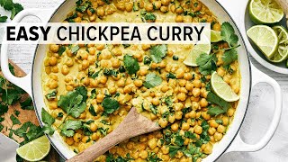 CHICKPEA CURRY  Easy Vegetarian Curry Recipe [upl. by Enimsaj183]