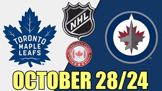 Toronto Maple Leafs vs Winnipeg Jets OCT 28 24 wSuperbman [upl. by Benedetto]