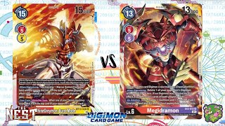 DIGIMON TCG Local match 🇲🇽 ShineGreymon Red vs Megidramon RedPurple  THE NEST [upl. by Justicz]