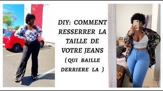 HOW TO  DIY RESSERRER LA TAILLE DUN JEAN  DOWNSIZE JEANS for curvy plus size girl [upl. by Notsehc970]