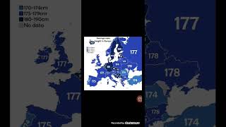 Average male height in Europeeurope height mappingmapgeography [upl. by Allemrac295]