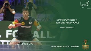 WM 2019 Dimitrij Ovtcharov  Tomislav Pucar CRO Einzel Runde 3 I Interview amp Spielszenen [upl. by Aimat]