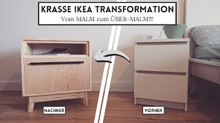 MODERNE Nachttische bauen  IKEA Hack  MALM Kommode austauschen  Schlafzimmer Makeover [upl. by Nimra]