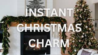 How to Easily Hang Christmas Holiday Garland  Christmas Mantel Inspiration [upl. by Odlo]