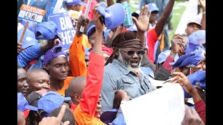 Wajackoyahs lookalike Gordon Owino excites crowd as he makes way into Kasarani [upl. by Snyder]