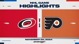 NHL Highlights  Hurricanes vs Flyers  November 20th 2024 [upl. by Asselim]