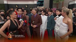 BTS Red Carpet Interview  2022 GRAMMYs [upl. by Theta506]