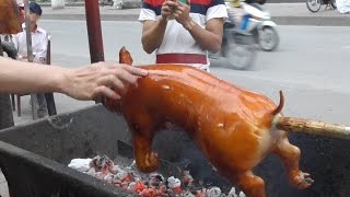 Vietnam street food  Crispy Roast BBQ Whole Pig Hog  Street food in Vietnam 2016 [upl. by White]