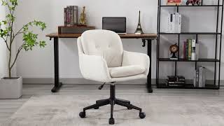 Wahson Modern Home Office Chair Chenille Comfortable Swivel Computer Desk Chair Height Adjustable [upl. by Delija]