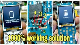 Samsung 310e charging paused for battery durability 1000 charging working solution [upl. by Goulder]