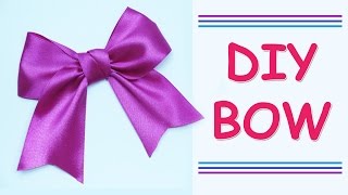 DIY Make Simple Easy Bow of satin ribbons  how to make a ribbon bow  Julia DIY beauty and easy [upl. by Otanod]