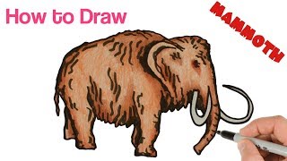 How to Draw a Mammoth  Easy Drawing and Coloring [upl. by Hamish]