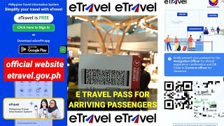 E TRAVEL PASS ARRIVAL REGISTRATION  etravelgovph Tutorial [upl. by Terrill432]