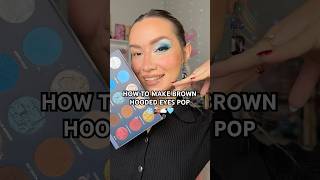 🩵HOW TO MAKE BROWN HOODED EYES POP🩵 hoodedeyes makeup [upl. by Jordanson]