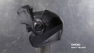 CABERG DROID Matt Black  HELMET VIEW 360° [upl. by Yhpos]