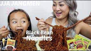 Black Bean FIRE Noodle  Mukbang  NE Let’s Eat [upl. by Johppah]