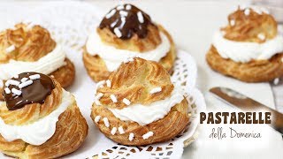 PASTARELLE CON LA PANNA fatte in casa  ricetta pasta choux  bignè alla panna [upl. by Ahsenre]