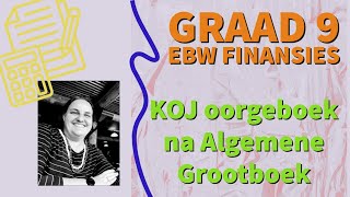 Graad 9 EBW FINANSIES  Oorboek van KOJ na Algemene Grootboek [upl. by Collum]