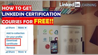 How to get certificate from linkedin learning for free 2024 [upl. by Adnarom118]