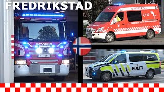 Fire Department  Police responding in Fredrikstad NO 62019 [upl. by Noirred836]