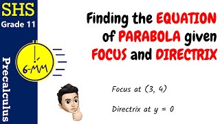 Finding the Equation of Parabola Given the Focus and Directrix  Precalculus TAGALOG [upl. by Aramal]