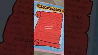 How to write Acknowledgement for Projects acknowledgement project shorts [upl. by Eulaliah754]