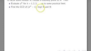 pollards p 1 factorization [upl. by Mcmurry]