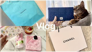 【Vlog】誕生日プレゼント開封 ＊ Birthday gift  Tiffany necklace  CHANEL cosmetics  Skin care gift ＊ [upl. by Enelyar]