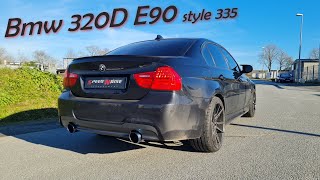 Bmw 320D E90 échappement inox style 335 Speed Noise [upl. by Cordeelia825]