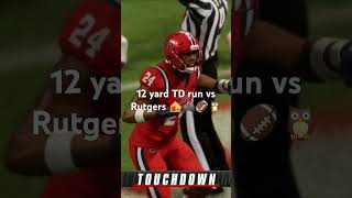 12 yard TD run vs Rutgers 🏠🎮🏈🦉 collegefootball [upl. by Zachar851]