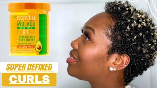 Super Defined Curls DYI 👩‍🦱 on Natural HairCantu Avocado Hydrating Gel [upl. by Frost]