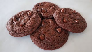 The Best Double Chocolate Chip Cookies Recipe  Chewy Chocolate Cookies [upl. by Hakkeber]