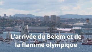 Flamme olympique à Marseille  arrivée du Belem [upl. by Philbert]