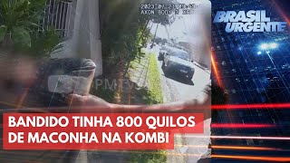 PERSEGUIÇÃO POLICIAL Criminoso fugia com mais de 800gks de Maconha na Kombi [upl. by Akvir]