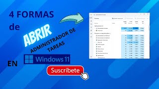 Como abrir el administrador de tareas en Windows 11 De 4 formas [upl. by Tjon]