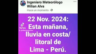 Lluvia en diferentes zonas costeraslitorales de Lima  Perú 22 de Noviembre 2024 [upl. by Schinica]