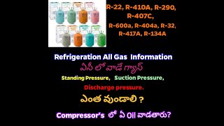 Refrigeration All Gas Information HVAC all gas details [upl. by Ailecra]