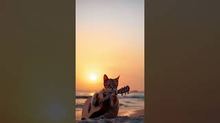 Cat playing guitar cat animalshorts [upl. by Bailey593]