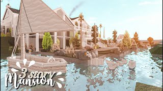 3 Story Lake House Mansion  Bloxburg Speedbuild 500k [upl. by Ardnaed]