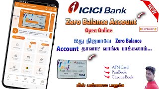 Icici Bank Digital Zero Balance Account open full review in Tamil 2023Tech and Technics [upl. by Edelson]