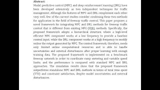 A Novel Framework Combining MPC and Deep Reinforcement Learning With Application to Freeway Traffic [upl. by Goss]